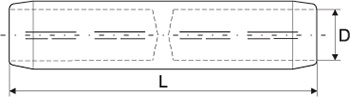 Technische Zeichnung Al-Pressverbinder mit Trennwand