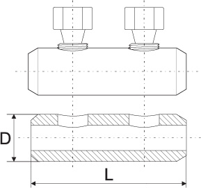 Schraubverbinder mit 2, 4, oder 6 Abreißkopfschrauben, verzinnt, 3-30 kV